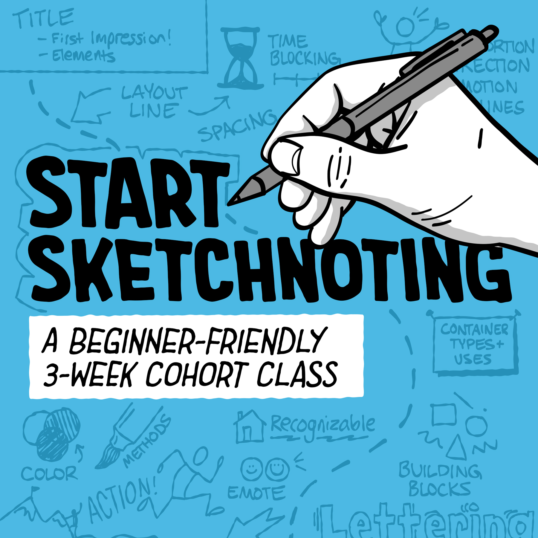 Emily Mills holding up a sketchnote about an eastern towhee